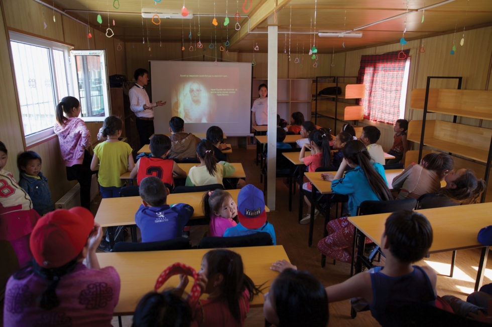 Children attend a special weekend activity at Red Stone School.