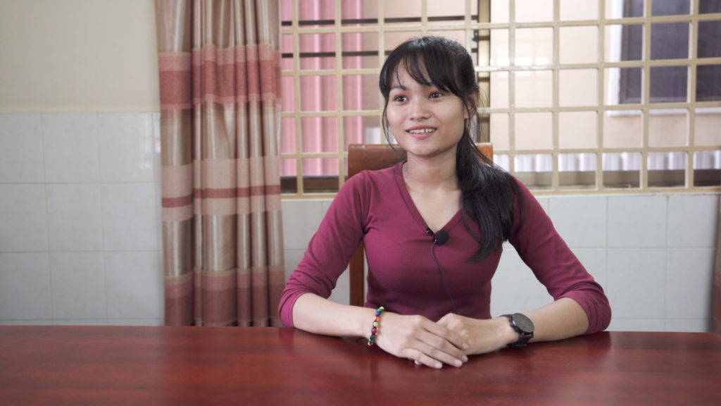 Sela sits in the Holt Cambodia office in Phnom Penh. 